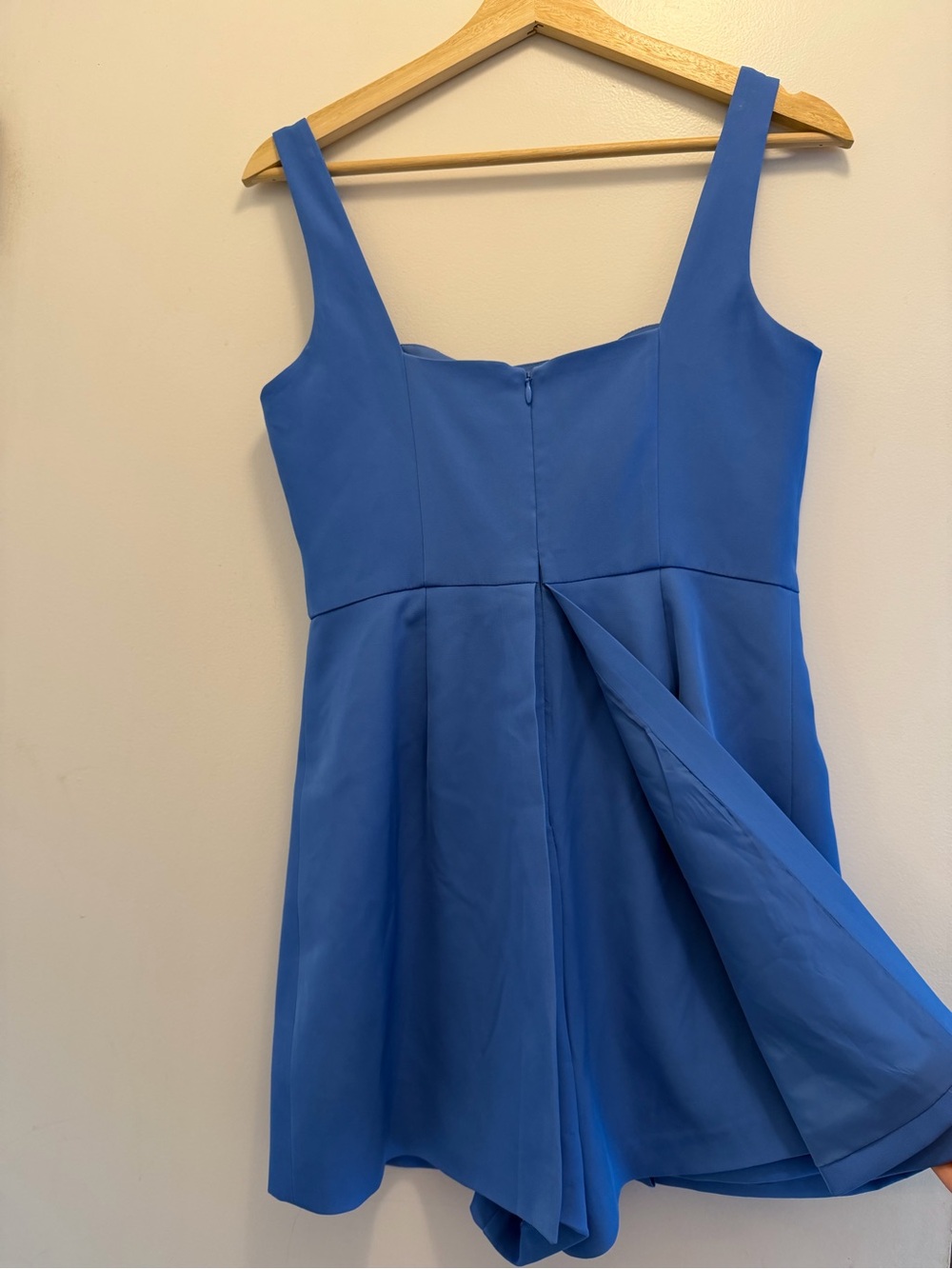 Blue Square-Neck Mini Dress With Skort Size 4 - Picture 4 of 6
